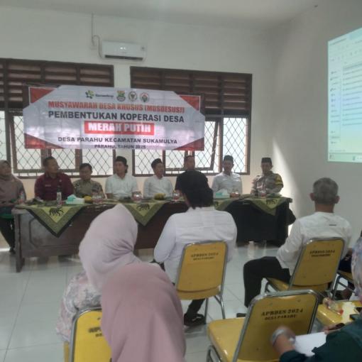 Pemdes Parahu Gelar Musdesus Pembentukan Koperasi Merah Putih